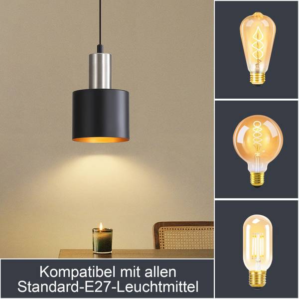 Pendelleuchte Markowitz Schwarz - Metall - 10 x 174 x 10 cm