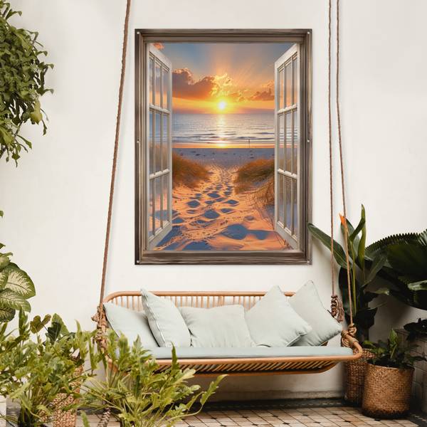 GARTENPOSTER Abendstrand 120 x 160 cm
