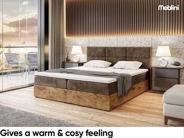 Boxspringbett Lofty 2 Braun - H4 - Liegefläche Breite: 140 cm