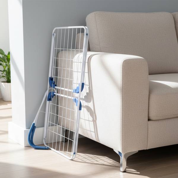 Radiatorrek blauw - wit - staal - 175 x 29 x 55 cm