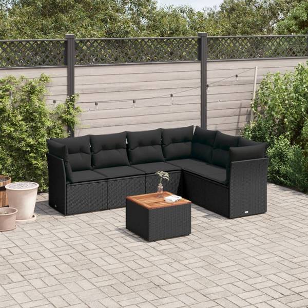 Salon de jardin 3034599-2 (lot de 7) Noir