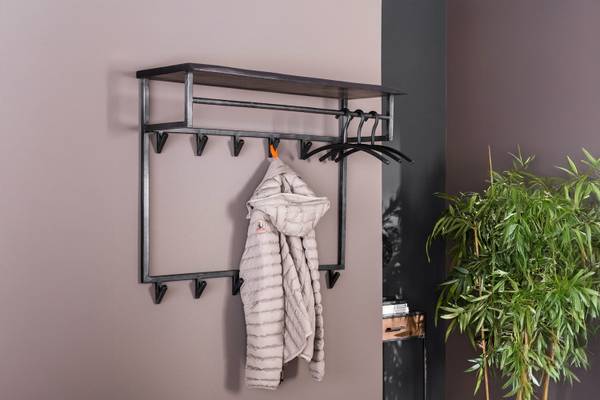 Garderobe ADORA Schwarz - Metall - 100 x 80 x 30 cm