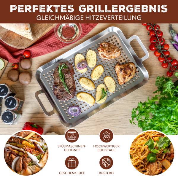 Grillplatte 14026 Silber - Metall - 43 x 5 x 25 cm