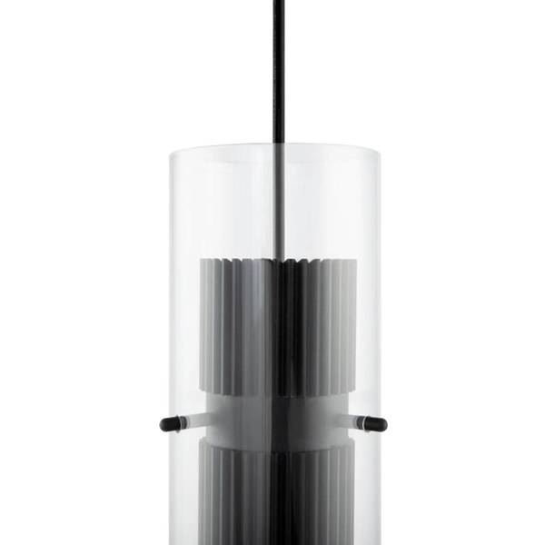 Suspension Luminaire Tube Santos Noir - Transparent