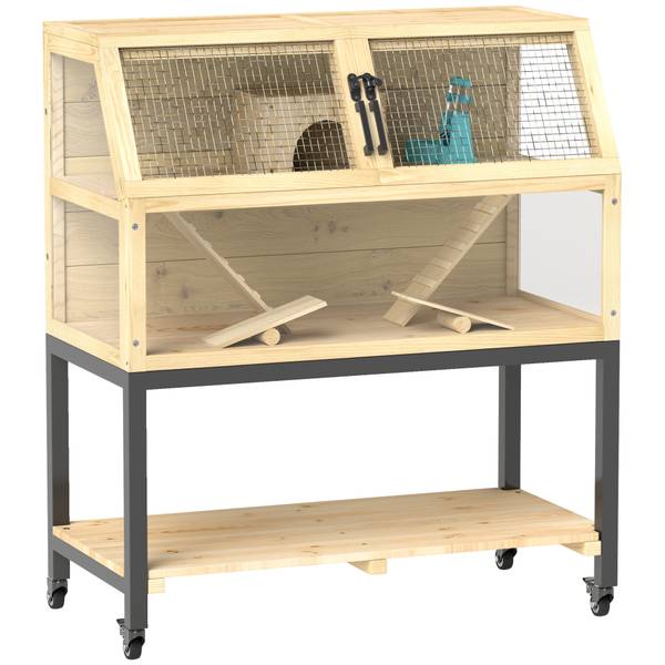 Zwerghamsterkäfig D51-443V00ND Braun - Massivholz - 43 x 101 x 87 cm