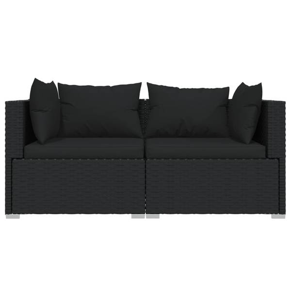 Loungeset 3017302 set van 3 zwart