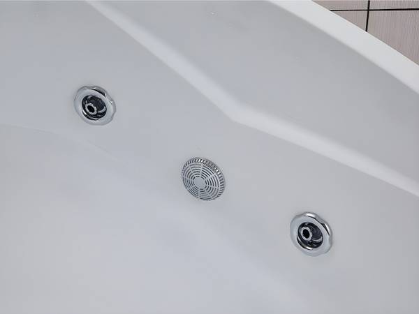 Whirlpoolbadewanne AGLENA Weiß - Naturfaser - 150 x 60 x 150 cm