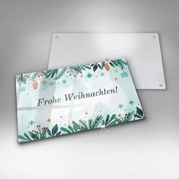 Schneidebrett Frohe Weihnachten! Glas - 30 x 52 x 1 cm