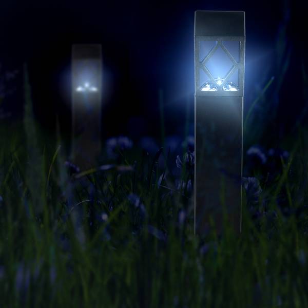 Solarlampen Set Schwarz - PVC - 6 x 41 x 6 cm