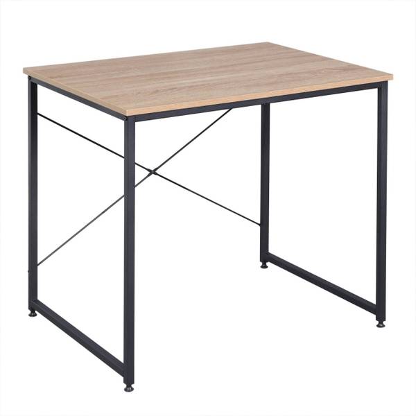 Schreibtisch Sebastian Schwarz - Braun - Holzwerkstoff - Metall - 80 x 70 x 60 cm