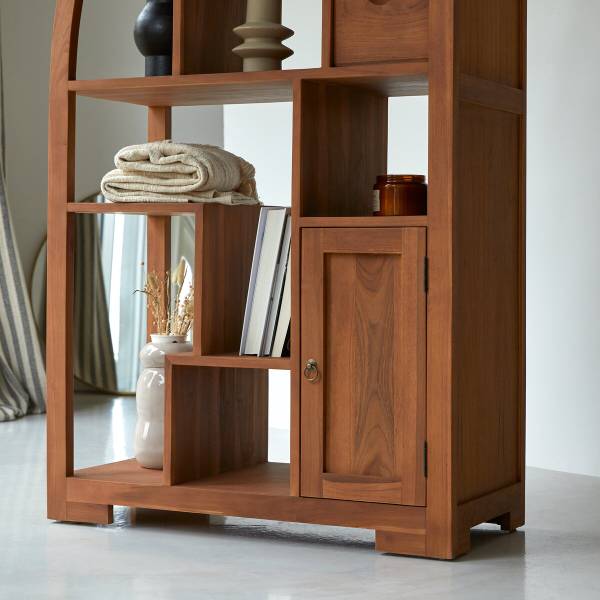 Bücherregal Alco Tipo Beige - Teakholz - 90 x 180 x 40 cm