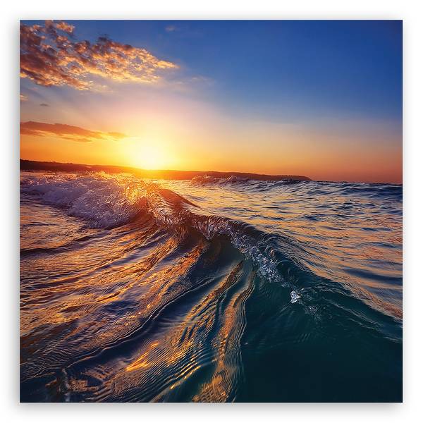 Tableau déco paysage vague 30 x 30 cm