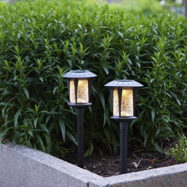 Solar Wegeleuchte Monaco Schwarz - Klarglas - ABS - 12 x 32 x 12 cm