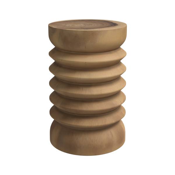 Tabouret rond en bois de suar D30 cm Marron - Bois massif - 30 x 45 x 30 cm