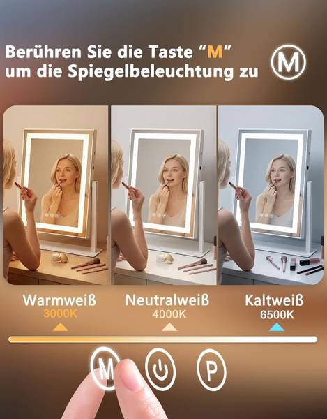 Schminkspiegel WEFK Weiß - Spiegelglas - 10 x 47 x 35 cm