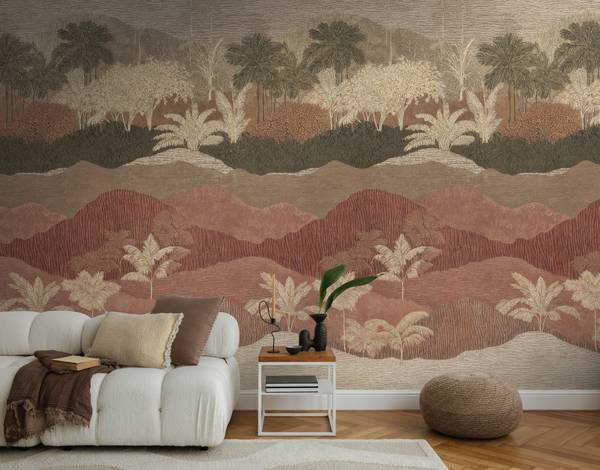 Fototapete Desert Layers erweiterbar Braun - Rot - Weiß - Fleece - Vinyl - 159 x 280 x 1 cm