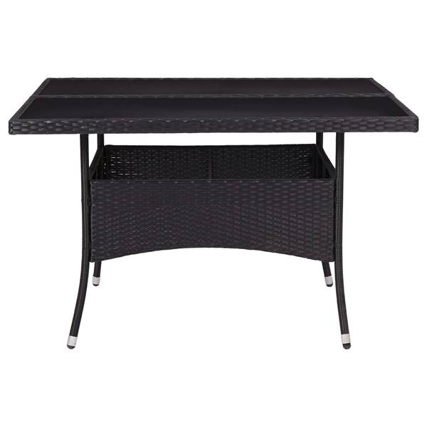Eethoek Voor Buiten 3012966 set van 9 zwart - polyrotan - 58 x 108 x 63 cm
