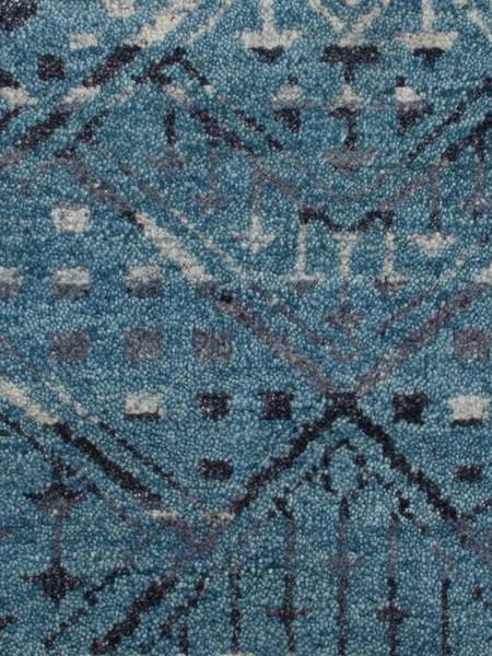 Wollteppich Naturals Blau - Naturfaser - 60 x 2 x 90 cm