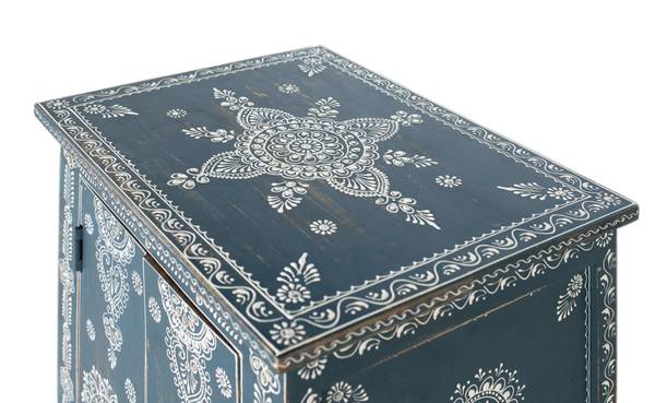 Anrichte 1890 Blau - Massivholz - 35 x 92 x 50 cm