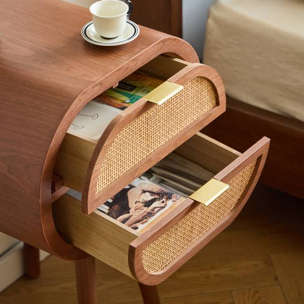 Nachttisch MALIRON Braun - Rattan - 46 x 64 x 34 cm