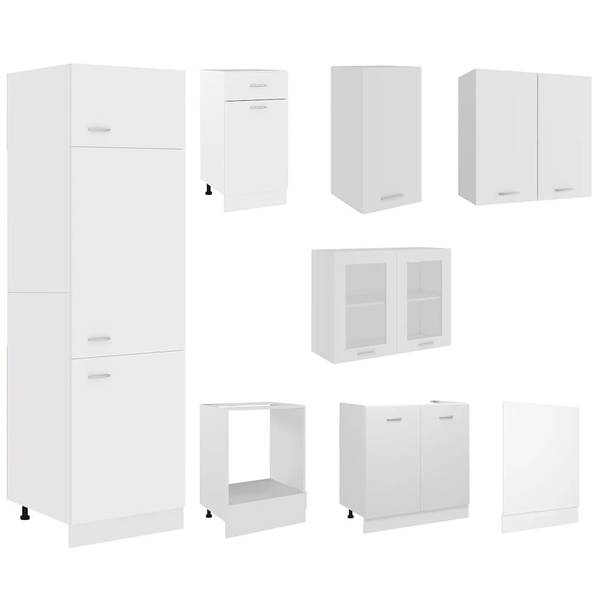 Küchenschrank-Set 3005214 8-teilig Weiß - Holzwerkstoff - 102 x 76 x 50 cm