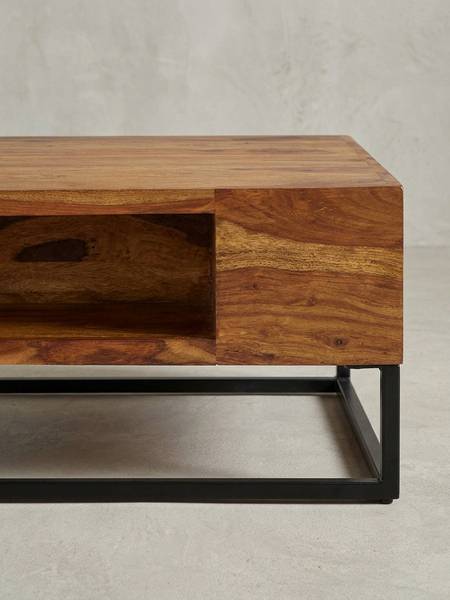 Couchtisch MAASEIK mit Staufach Braun - Sheesham - 60 x 35 x 60 cm