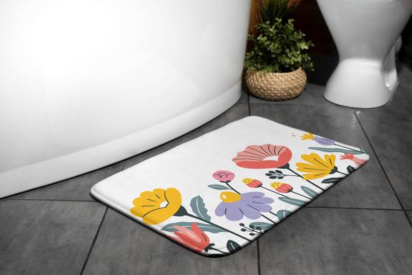 Badteppich Blumen 75 x 45 x 75 cm