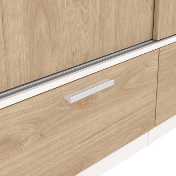 Kleiderschrank Line Nussbaum Dekor - Weiß