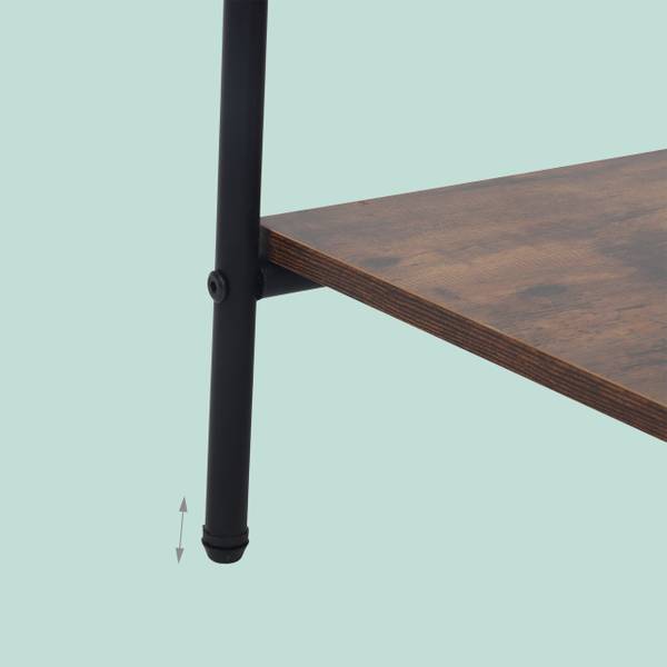 Kleiderständer mit 5 Ablagen Schwarz - Braun - Eisen - 100 x 160 x 40 cm