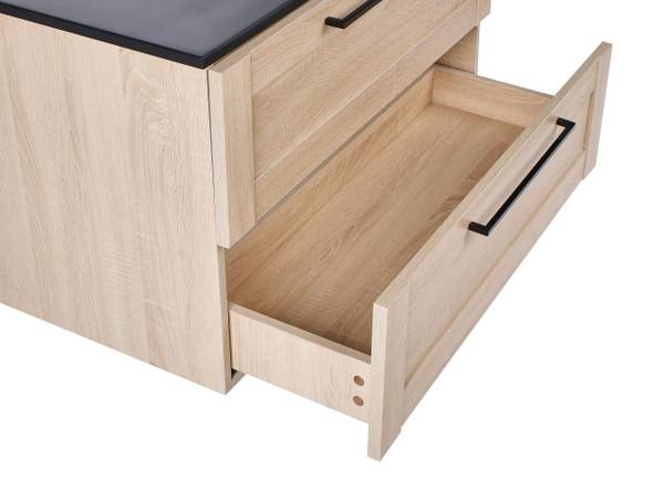 Ensemble pour salle de bain TARIJA Noir - Marron - Bois manufacturé - 80 x 46 x 46 cm