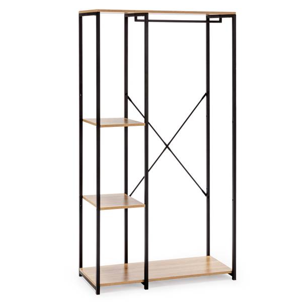 Garderobenständer Lola 3 Ablagen Braun - Holzwerkstoff - 90 x 167 x 41 cm