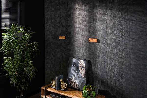 Wandregal SESA Braun - Massivholz - 200 x 8 x 25 cm