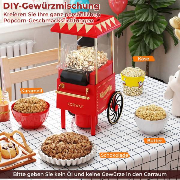 Popcornmaschine QE32723PQ Rot - Kunststoff - 25 x 39 x 17 cm