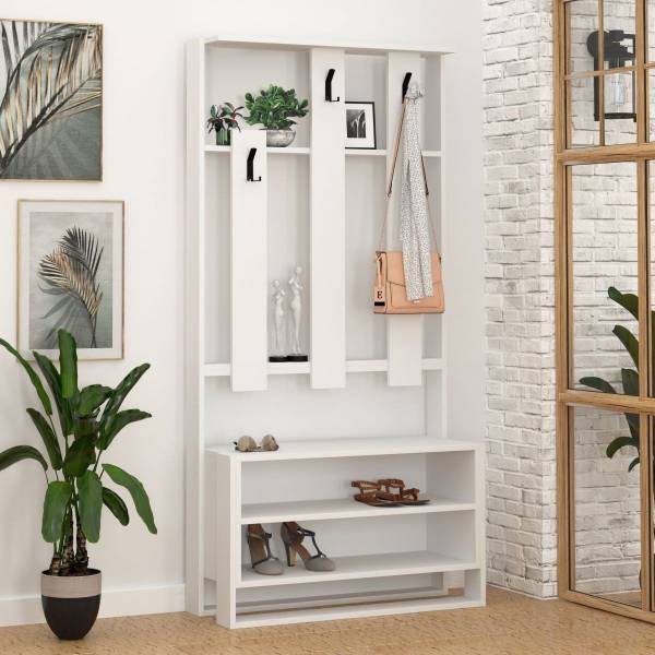 Meubel CHESTER wit - plaatmateriaal op houtbasis - 36 x 180 x 90 cm