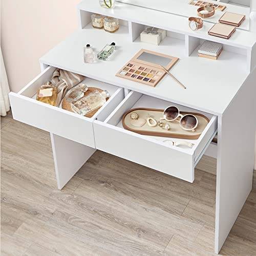 coiffeuse Orūmīyeh Blanc - Bois manufacturé - 40 x 140 x 80 cm
