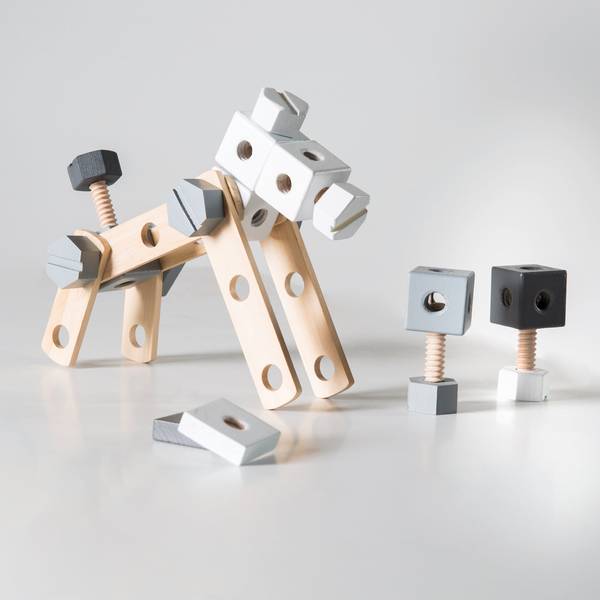 Jeu de construction en bois Marron - Bois manufacturé - 30 x 5 x 25 cm