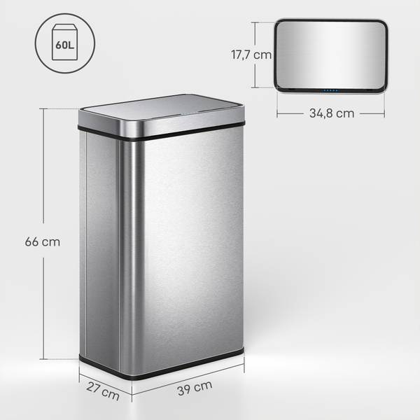 Sensor-Mülleimer 851-072V01SR Fassungsvermögen: 60 L