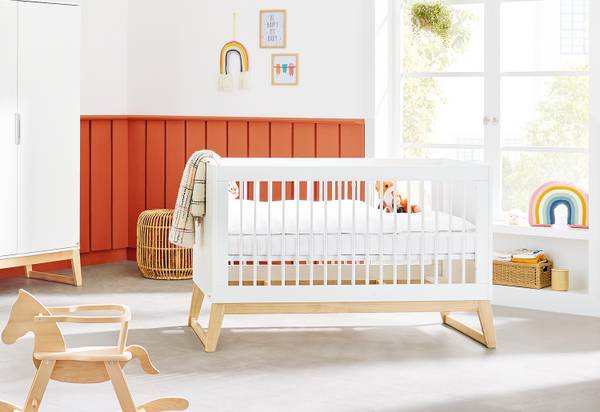 Kinderbett 'Bridge' Weiß - Massivholz - 76 x 94 x 151 cm