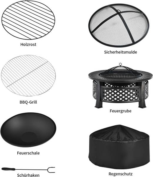 Vuurschaal VH32390NL zwart - metaal - 81 x 50 x 81 cm