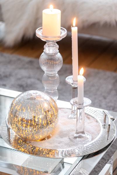 Kerzenhalter Classic Christmas Glas - 9 x 19 x 9 cm