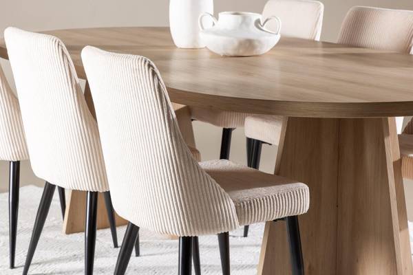Essgruppe Bootcut + Leone (7-teilig) Braun - Cord - 230 x 76 x 115 cm