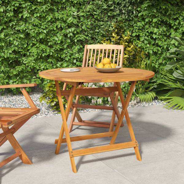 Klappbarer Gartentisch XT752 Braun - Massivholz - 90 x 90 x 90 cm
