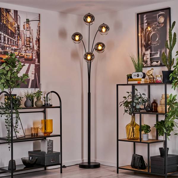 Stehlampe Cesaro Silber - Aluminium - Klarglas - 35 x 210 x 82 cm