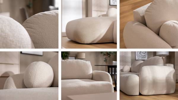 Ecksofa Mayo Cremeweiß - Ecke davorstehend links