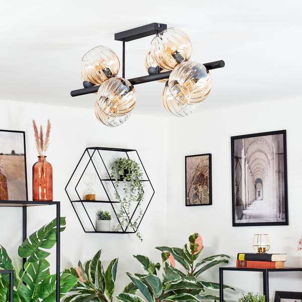 Deckenleuchte Cesaro Gelb - Metall - 24 x 16 x 110 cm