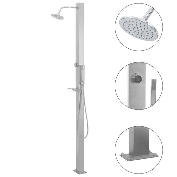 Dusche 299926 Silber - Edelstahl - 7 x 210 x 10 cm
