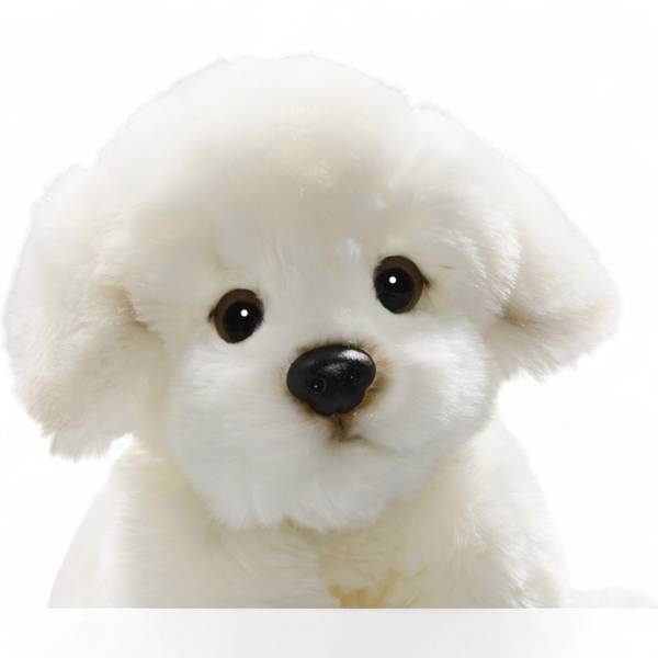 Kuscheltier Bichon Hund Weiß - Kunstfell - 15 x 24 x 21 cm