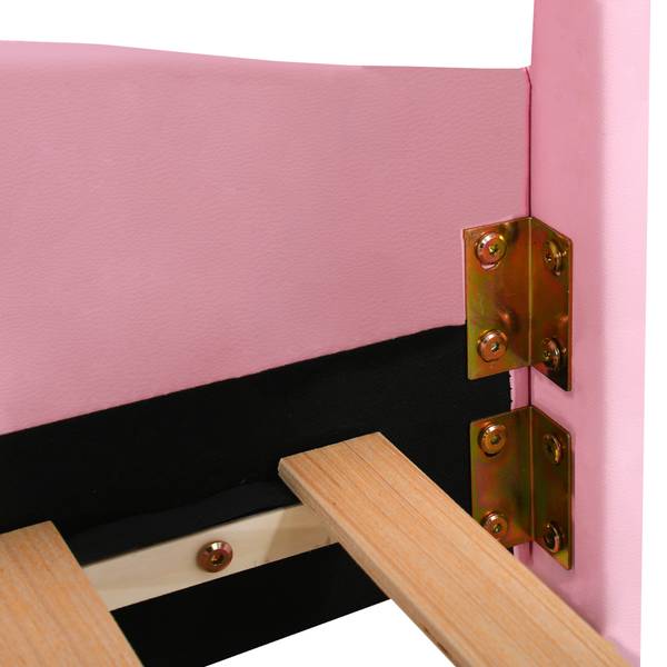 Kinderbett K-1238 Pink - Holzwerkstoff - 97 x 117 x 210 cm