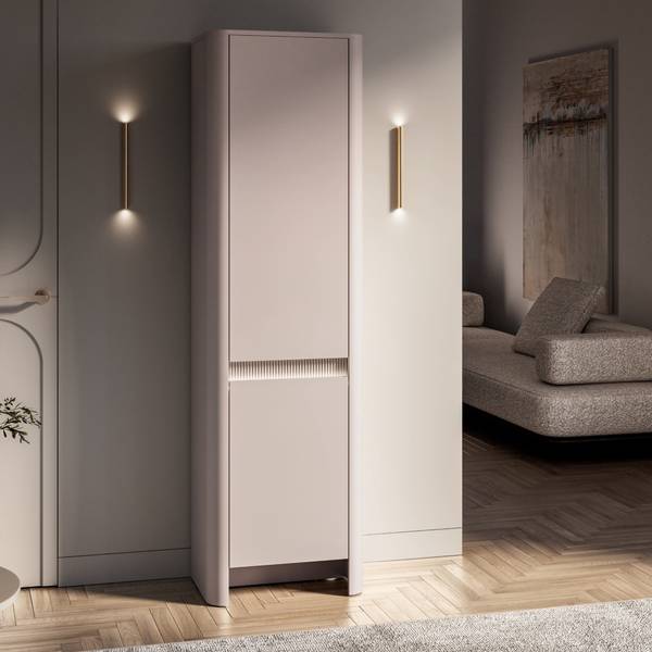 Kleiderschrank Crupet Grau - Holzwerkstoff - 55 x 190 x 34 cm
