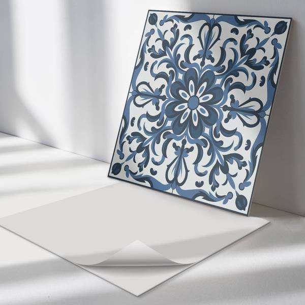 Fliesen Blumen Ornament 4er Set 50 x 50 cm